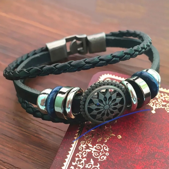 Fashion PU Retro Infinity Charm Wrap Men Bracelet - Picture 4 of 8